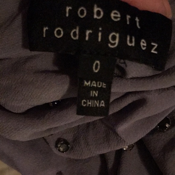 Robert Rodriquez size small lilac sheer lined one shoulder top embellished - Picture 14 of 15